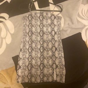 Garage snake print fitted dress